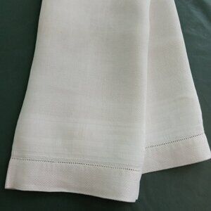 Lace Damask White Cotton/Linen Dishcloth Rectangle 17" x 29" Table Linen Antique